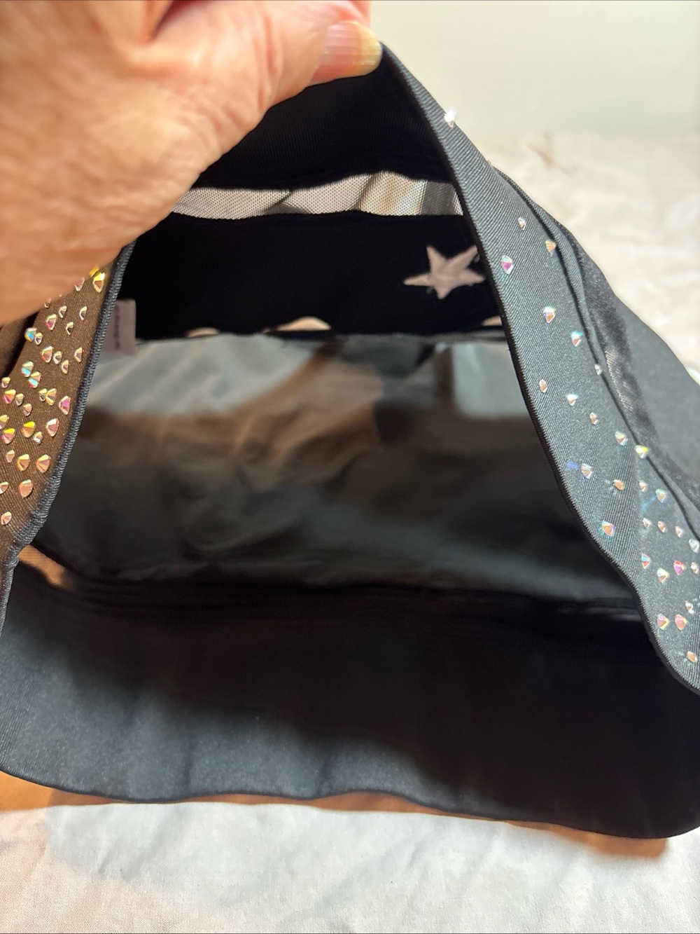 Kids Black 'REBEL' Rhinestone athletic bra Crop Tank Top 449 - Picture 5 of 7